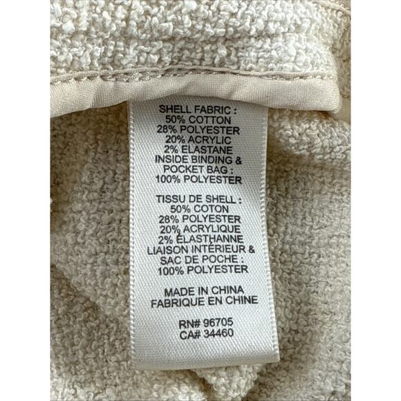 REBECCA TAYLOR Cream Tweed Boucle Knit Cream Moto Jacket - Size 10‎ - Picture 6 of 6